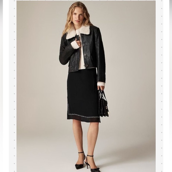 J.Crew Sheer knee-length skirt with studded trim NWT CF752 - Picture 1 of 10
